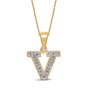 10K 0.08-0.09CT CHARM MINI "INITIAL V"