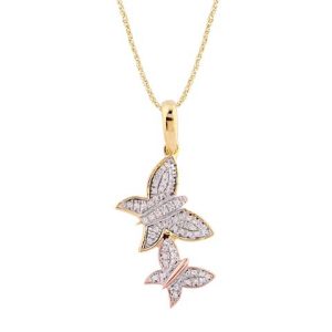 10K 0.08CT CHARM "BUTTERFLIES"
