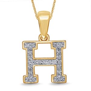 10K 0.10CT CHARM MINI "INITIAL H"