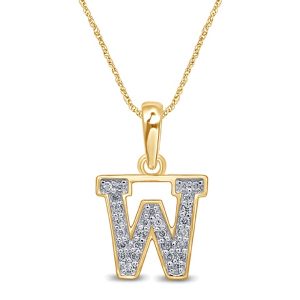 10K 0.09-0.12CT CHARM MINI "INITIAL W"