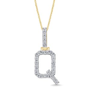 10k 0.31-0.37ct Charm "initial Q"