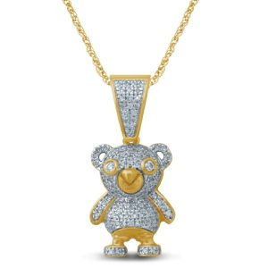 10K 0.32-0.36CT CHARM "TEDDY BEAR"