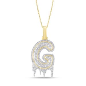 10k 0.34-0.49ct Charm Dripping "initial G"