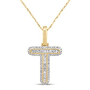 10k 0.37ct Charm "initial T"