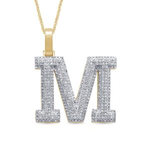 10k 0.71-0.81ct Charm "initial M"