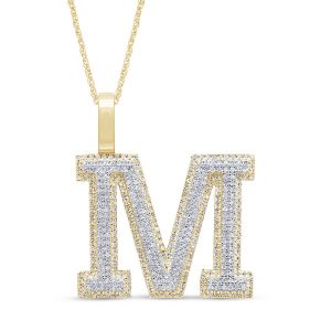 10k 0.71-0.78ct Charm "initial M"