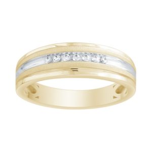 10K DIAMOND 0.10 CT MENS RING