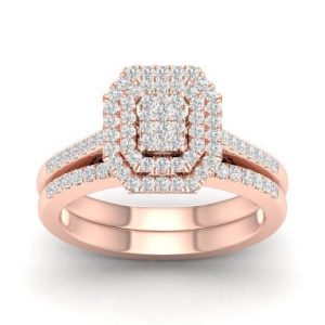 10K ROSE GOLD DIAMOND 0.50 CT TOTAL WEIGHT BRIDAL SET