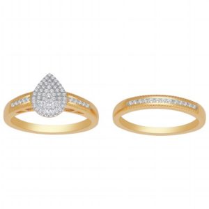 10K YELLOW GOLD DIAMOND 0.33 CT TOTAL WEIGHT BRIDAL SET