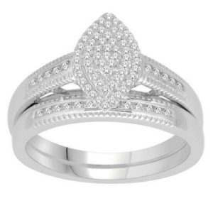 10K WHITE GOLD DIAMOND 0.33 CT TOTAL WEIGHT BRIDAL SET