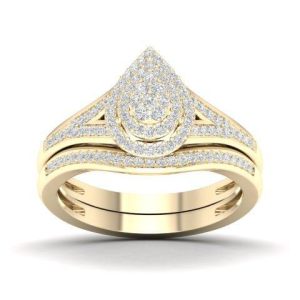 10K YELLOW GOLD DIAMOND 0.33 CT TOTAL WEIGHT BRIDAL SET