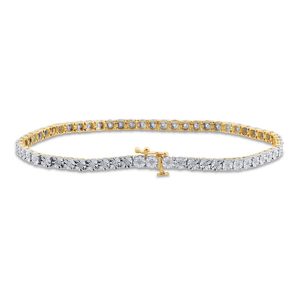10K 0.46-0.55CT Diamond Bracelet Men Size 8 Inch 3.28 MM