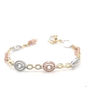 10k 0.65ct Diamond Bracelet Ladies Size 6.5 Inches "Link"