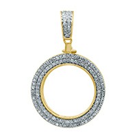 10k 0.33- 0.34ct Diamond Pendant Memory With Plate