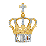 10K 0.18- 0.22CT CHARM "KING WITH CROWN AND CROSS"