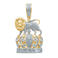 10K 0.88-0.91CT CHARM "LION ON CROWN"
