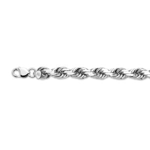 10K 12MM WHITE GOLD SOLID DC ROPE 7.5"