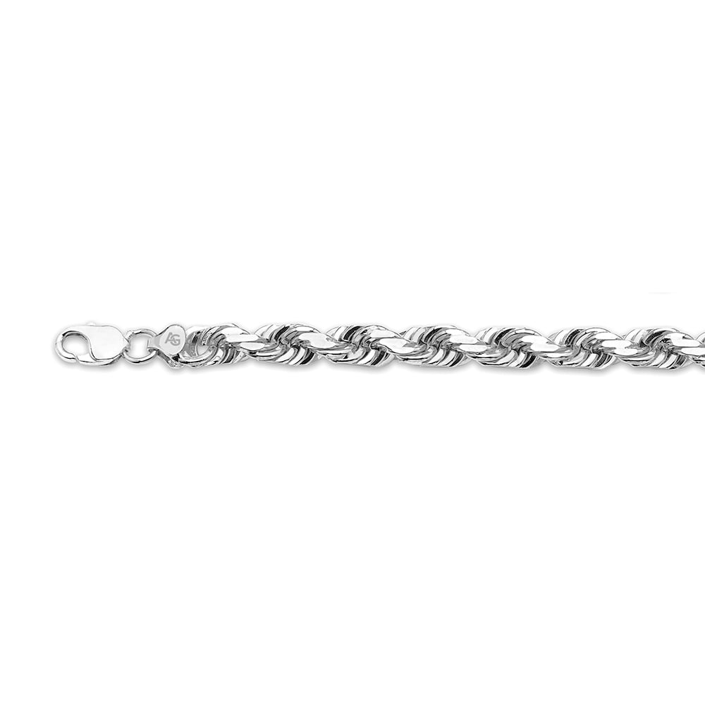 10k 10mm White Gold Solid Dc Rope 7.5"