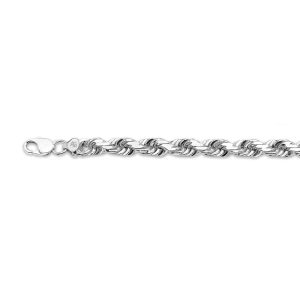 10K 10MM WHITE GOLD SOLID DC ROPE 7"