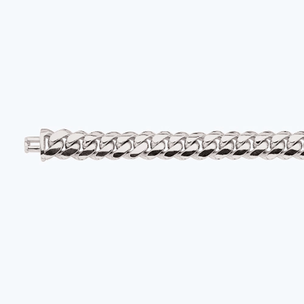 10k 13mm White Gold Solid Miami Cuban 8"