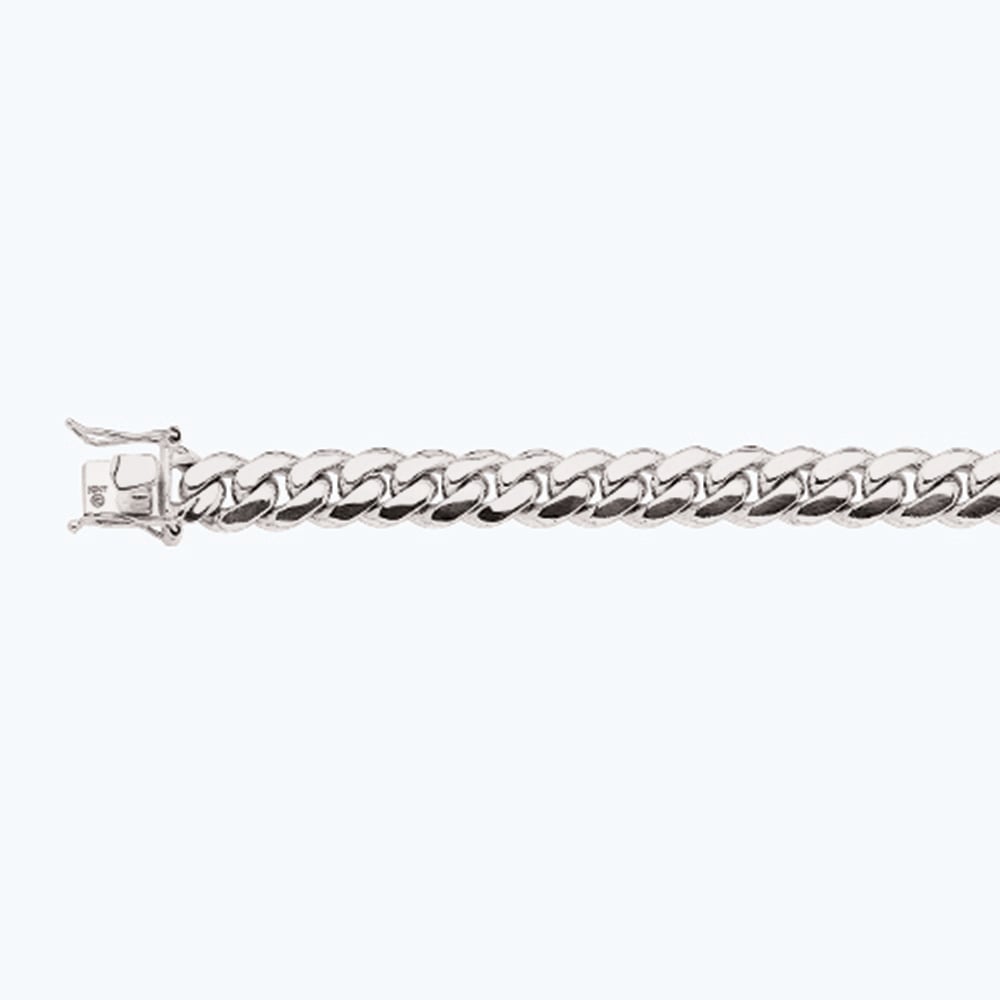 10k 11mm White Gold Solid Miami Cuban 7.5"