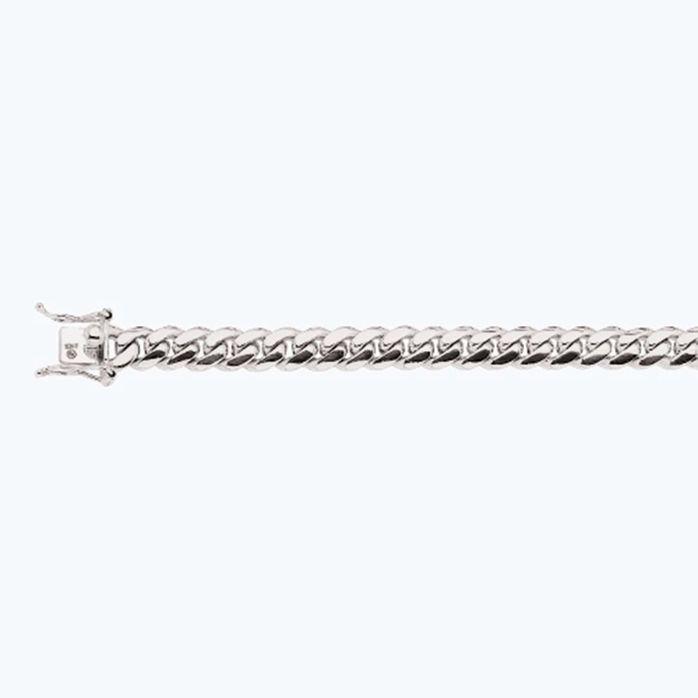 10K 9MM WHITE GOLD SOLID MIAMI CUBAN 7.5"