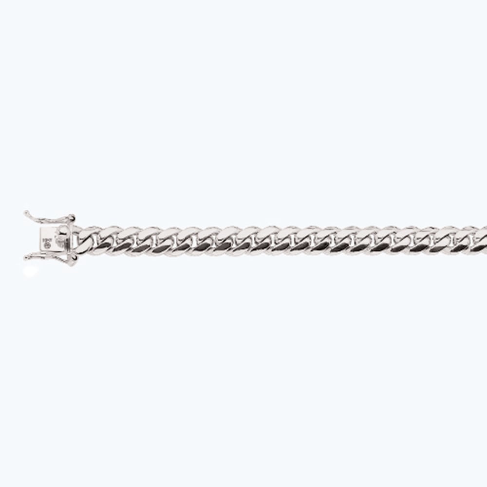 10k 8mm White Gold Solid Miami Cuban 8.5"