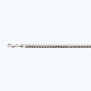 10k 6mm White Gold Solid Miami Cuban 9"