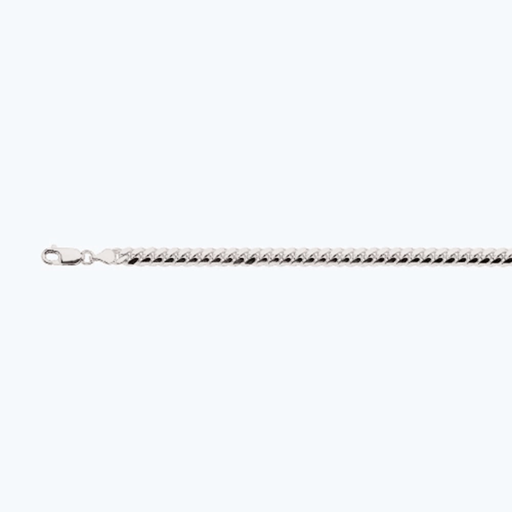 14k 5mm White Gold Solid Miami Cuban 9"