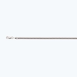 14K 4MM WHITE GOLD SOLID MIAMI CUBAN 9"