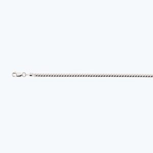14K 3.5MM WHITE GOLD SOLID MIAMI CUBAN 9"