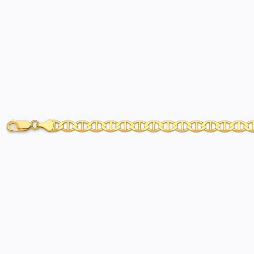 10K 6.5MM YELLOW GOLD SOLID MARINER 7"