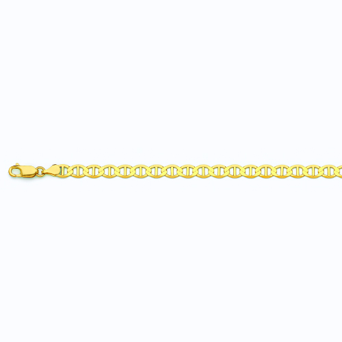10k 6mm Yellow Gold Solid Mariner 7"