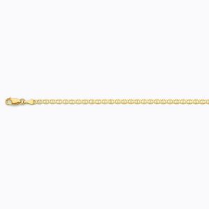 10K 3MM YELLOW GOLD SOLID MARINER 8"