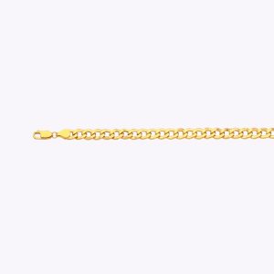 14k 6.5mm Yellow Gold Hollow Curb 8"