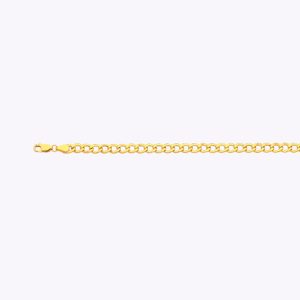 14k 5.5mm Yellow Gold Hollow Curb 7.5"