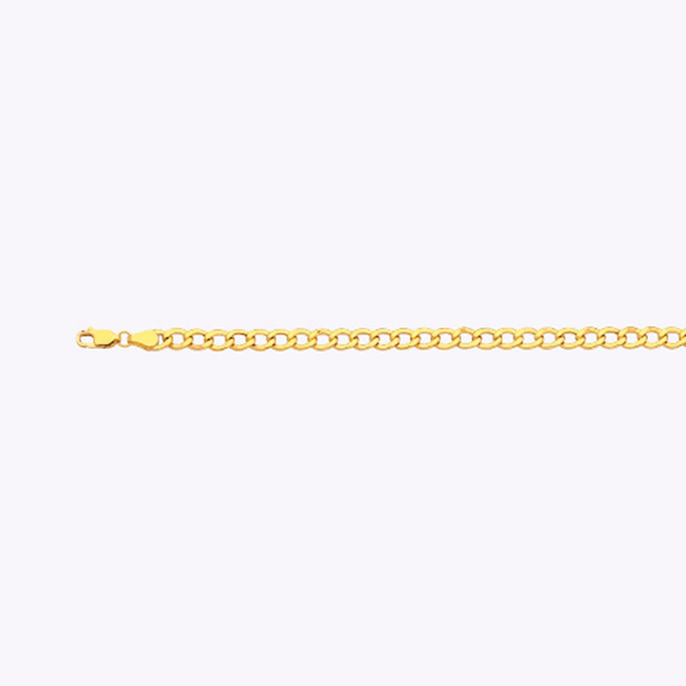 10k 5.5mm Yellow Gold Hollow Curb 7"