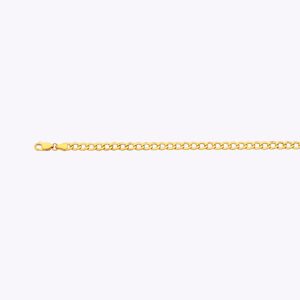 14k 4.5mm Yellow Gold Hollow Curb 8"