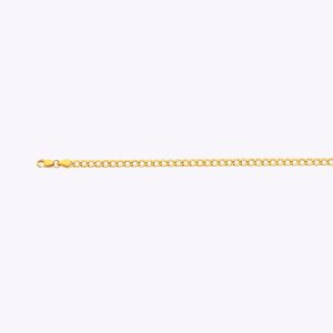 14k 3.5mm Yellow Gold Hollow Curb 7"