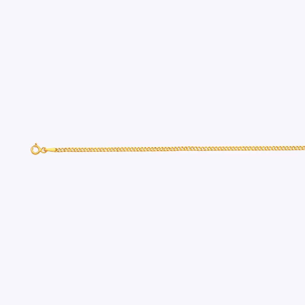14k 2mm Yellow Gold Hollow Curb 9"
