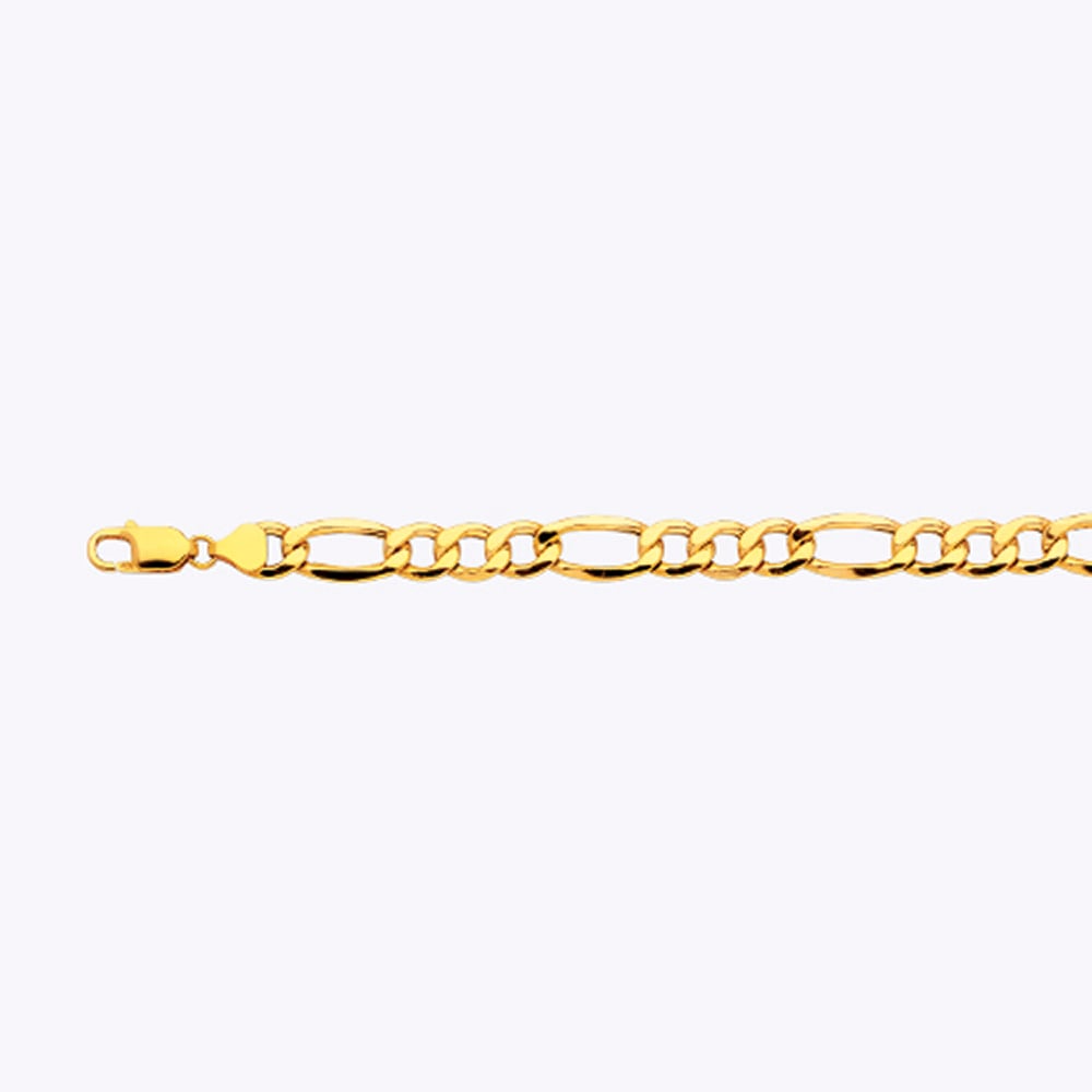 10k 9.5mm Yellow Gold Hollow Figaro 8"