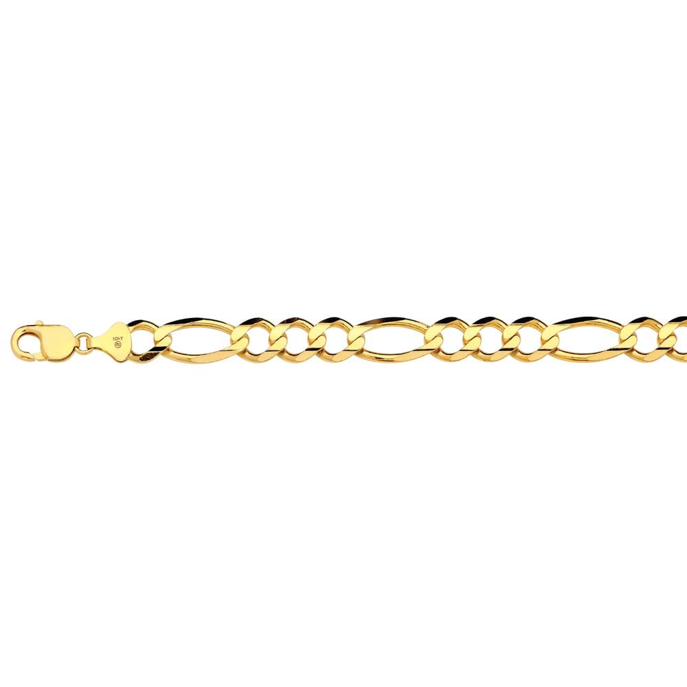 14k 12mm Yellow Gold Solid Figaro 8.5"