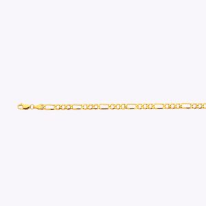 14K 4MM YELLOW GOLD HOLLOW FIGARO 7"