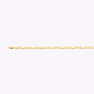 14K 3.5MM YELLOW GOLD HOLLOW FIGARO 7"