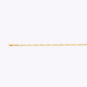 14K 2.5MM YELLOW GOLD HOLLOW FIGARO 7.5"