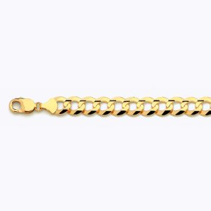 10K 12MM YELLOW GOLD SOLID CURB 8"