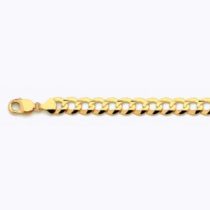 14K 11MM YELLOW GOLD SOLID CURB 8.5"