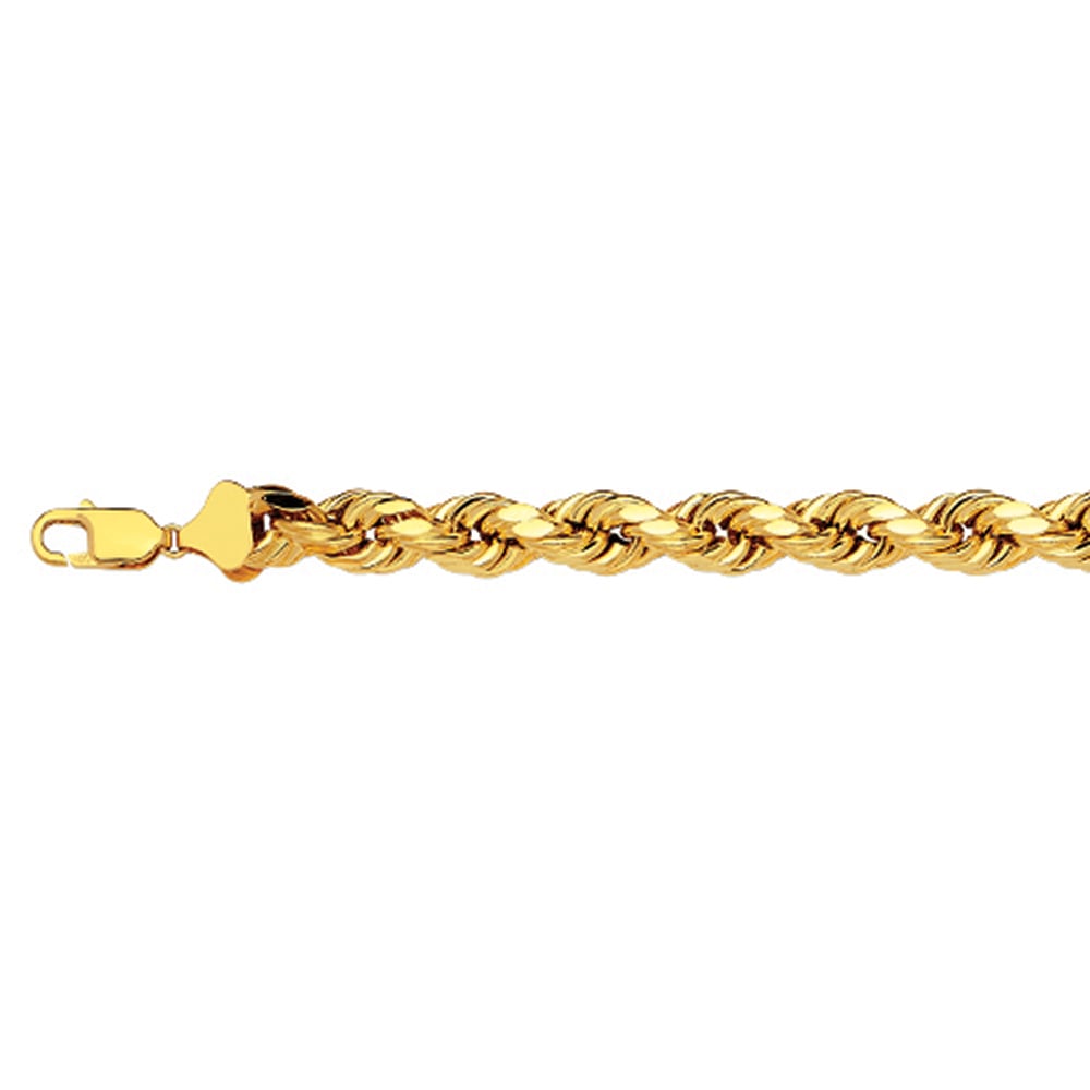 10K 9MM YELLOW GOLD DC HOLLOW ROPE 8.5"