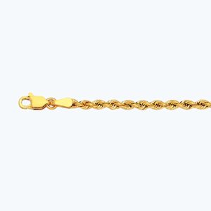 10K 2.5MM YELLOW GOLD DC HOLLOW ROPE 7.5"