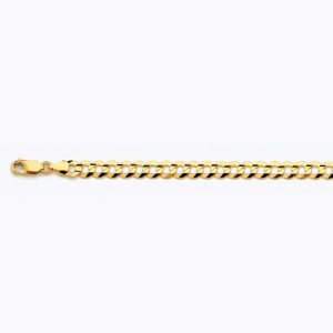 10k 7mm Yellow Gold Solid Curb 8"